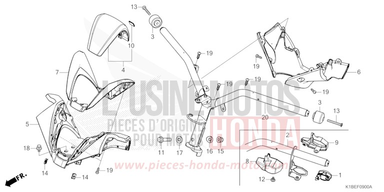 LENKERGRIFF/GRIFFABDECKUNG von Forza 350 PEARL NIGHTSTAR BLACK (NHA84) von 2024